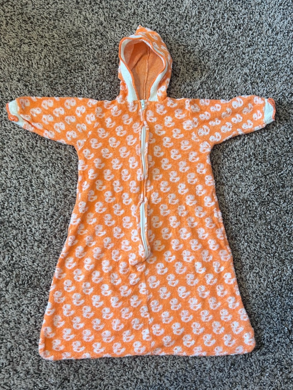 Vintage 90s Carters Terry Cloth Hooded Bath Towel or Swim Cover Up
